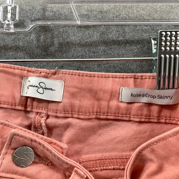 Jessica Simpson Women's Pants Size 6 / 28 Rolled Crop Skinny Orange Color - Picture 3 of 6